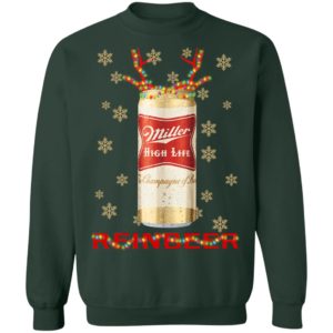 Miller High Life Reinbeer Beer Christmas Sweatshirt image Miller High Life Reinbeer Beer Christmas Sweatshirt