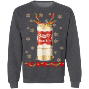 Miller High Life Reinbeer Beer Christmas Sweatshirt image Miller High Life Reinbeer Beer Christmas Sweatshirt