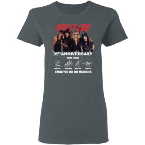 Motley Crue Red 39th Anniversary 1981 2020 Thank You For The Memories Signature Shirt