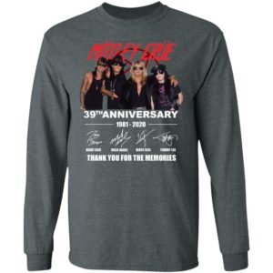 Motley Crue Red 39th Anniversary 1981 2020 Thank You For The Memories Signature Shirt