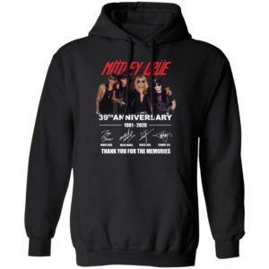 Motley Crue Red 39th Anniversary 1981 2020 Thank You For The Memories Signature Shirt