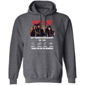 Motley Crue Red 39th Anniversary 1981 2020 Thank You For The Memories Signature Shirt