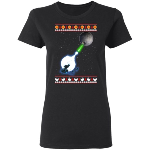 Dragon Ball And Star Wars Goku Kamehameha Death Star Laser Fighting Christmas Sweatshirt