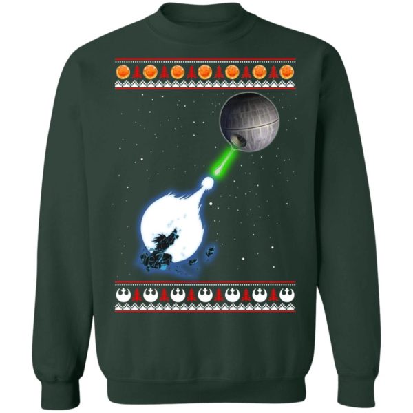 Dragon Ball And Star Wars Goku Kamehameha Death Star Laser Fighting Christmas Sweatshirt