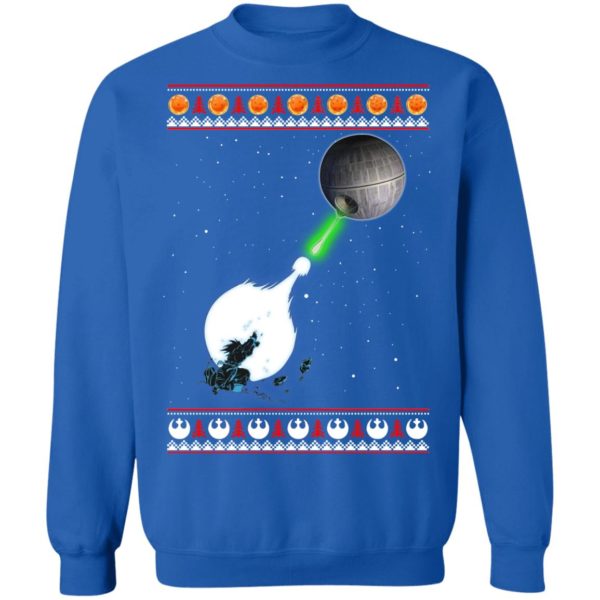 Dragon Ball And Star Wars Goku Kamehameha Death Star Laser Fighting Christmas Sweatshirt