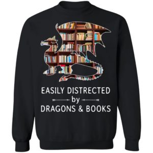 Easily Distracted By Dragons And Books Shirt