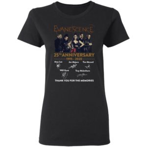 Evanescence 25th Anniversary 1995 2020 Signatures Thank You For The Memories Shirt