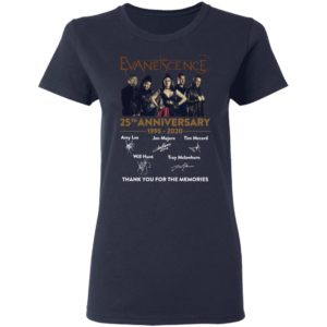 Evanescence 25th Anniversary 1995 2020 Signatures Thank You For The Memories Shirt