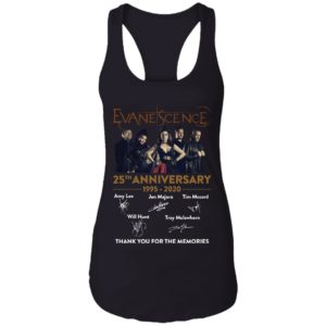 Evanescence 25th Anniversary 1995 2020 Signatures Thank You For The Memories Shirt