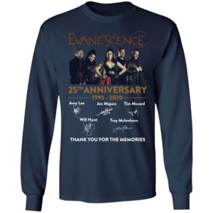 Evanescence 25th Anniversary 1995 2020 Signatures Thank You For The Memories Shirt
