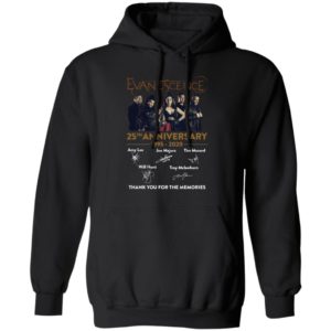 Evanescence 25th Anniversary 1995 2020 Signatures Thank You For The Memories Shirt