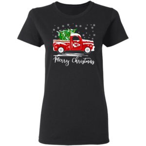 Merry Christmas Kansas City Chiefs Truck T Shirt image Merry Christmas Kansas City Chiefs Truck T Shirt