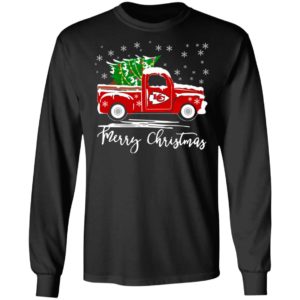 Merry Christmas Kansas City Chiefs Truck T Shirt image Merry Christmas Kansas City Chiefs Truck T Shirt