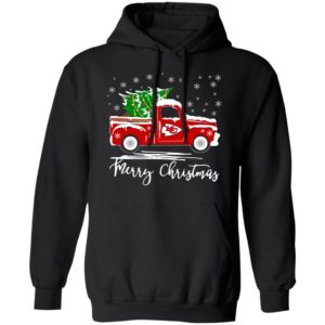 Merry Christmas Kansas City Chiefs Truck T Shirt image Merry Christmas Kansas City Chiefs Truck T Shirt