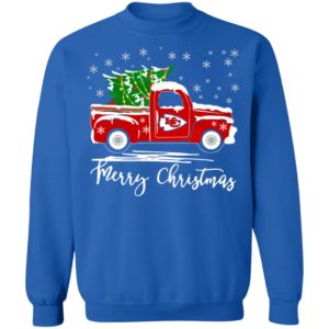 Merry Christmas Kansas City Chiefs Truck T Shirt image Merry Christmas Kansas City Chiefs Truck T Shirt