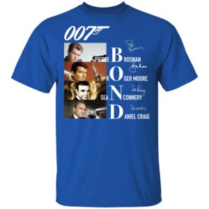 007 Pierce Brosnan Roger Moore Sean Connery Daniel Craig Signatures Shirt