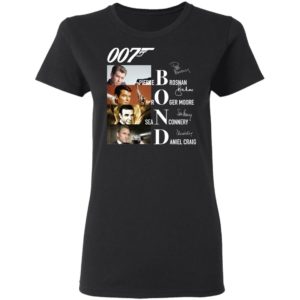 007 Pierce Brosnan Roger Moore Sean Connery Daniel Craig Signatures Shirt
