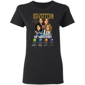 Led Zeppelin 50th Anniversary Signature Shirt image Led Zeppelin 50th Anniversary Signature Shirt