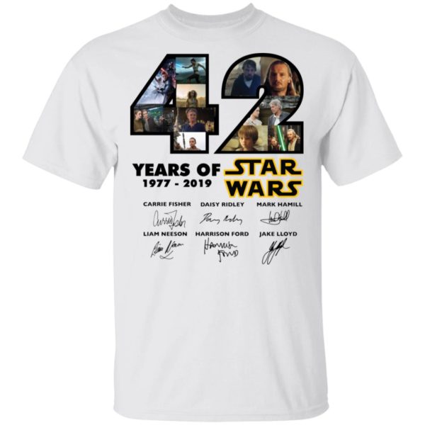 42 Years Of Star Wars 1977 2019 Signatures Shirt