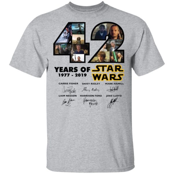 42 Years Of Star Wars 1977 2019 Signatures Shirt