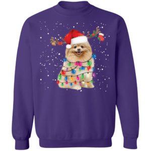Pomeranian Santa Lights Christmas Xmas Shirt