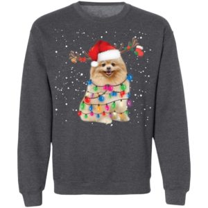Pomeranian Santa Lights Christmas Xmas Shirt