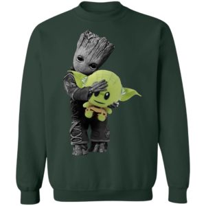Baby Groot Hugging Baby Yoda Shirt
