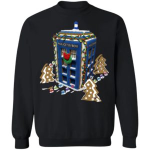 Doctor Who Gingerbread Tardis Ugly Christmas Sweatshirt
