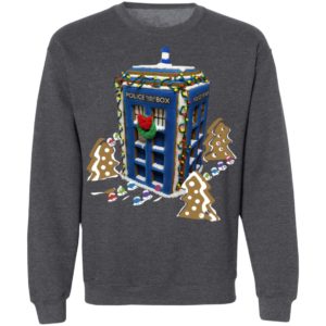 Doctor Who Gingerbread Tardis Ugly Christmas Sweatshirt