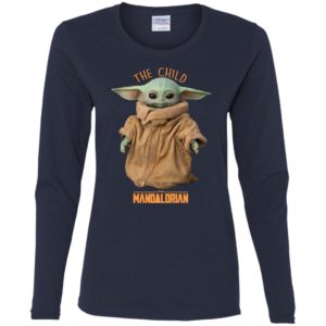 The Child The Mandalorian Baby Yoda Gildan Ladies' Cotton LS T Shirt