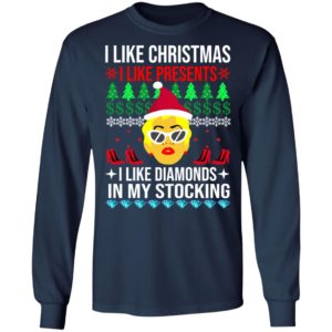 I Like Christmas I Like Presents I Like Diamonds Cardi B Christmas Sweatshirt