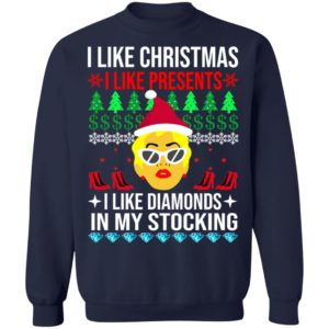 I Like Christmas I Like Presents I Like Diamonds Cardi B Christmas Sweatshirt