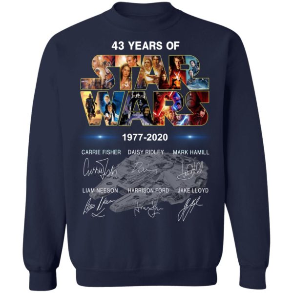 43 Years Of Star Wars 1977 2020 Signature Shirt