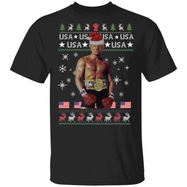 Funny Boxer Trump Rocky Ugly Christmas Shirt