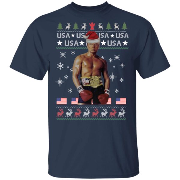 Funny Boxer Trump Rocky Ugly Christmas Shirt