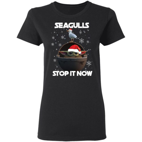 Star Wars Baby Yoda Seagulls Stop It Now Shirt