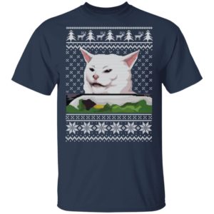 Confused Cat at Dinner Christmas Sweatshirt image Confused Cat at Dinner Christmas Sweatshirt