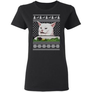 Confused Cat at Dinner Christmas Sweatshirt image Confused Cat at Dinner Christmas Sweatshirt