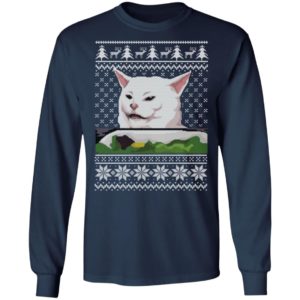Confused Cat at Dinner Christmas Sweatshirt image Confused Cat at Dinner Christmas Sweatshirt