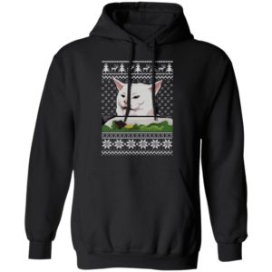 Confused Cat at Dinner Christmas Sweatshirt image Confused Cat at Dinner Christmas Sweatshirt