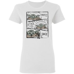 Star Wars Mandalorian Baby Yoda The Child Protect Attack Snack Shirt
