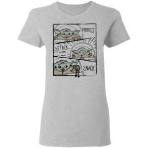 Star Wars Mandalorian Baby Yoda The Child Protect Attack Snack Shirt