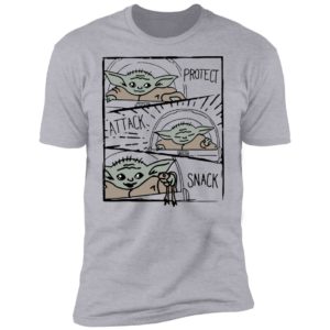 Star Wars Mandalorian Baby Yoda The Child Protect Attack Snack Shirt
