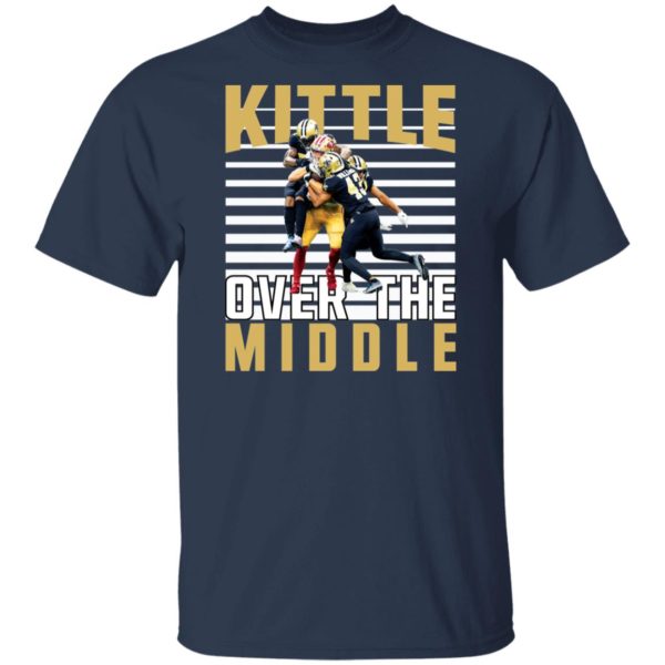 San Francisco 49ers vs New Orleans Saints Kittle Over The Middle Shirt