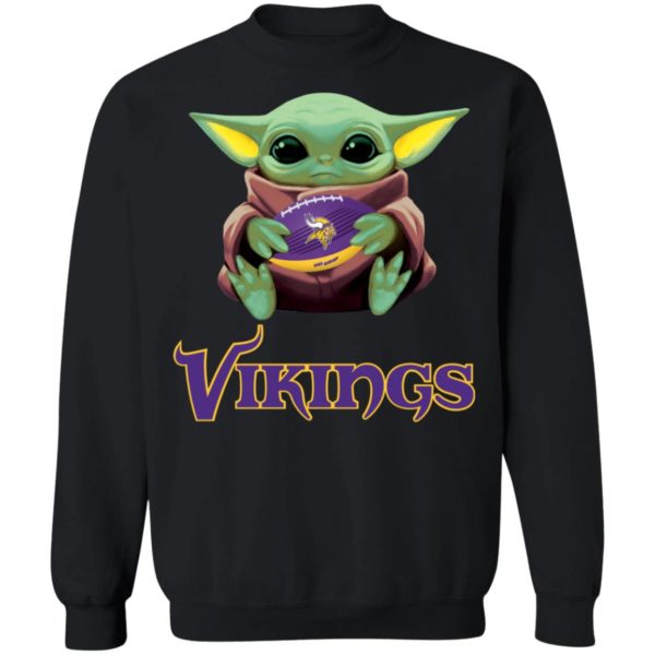 Minnesota Vikings Hug Baby Yoda Shirt