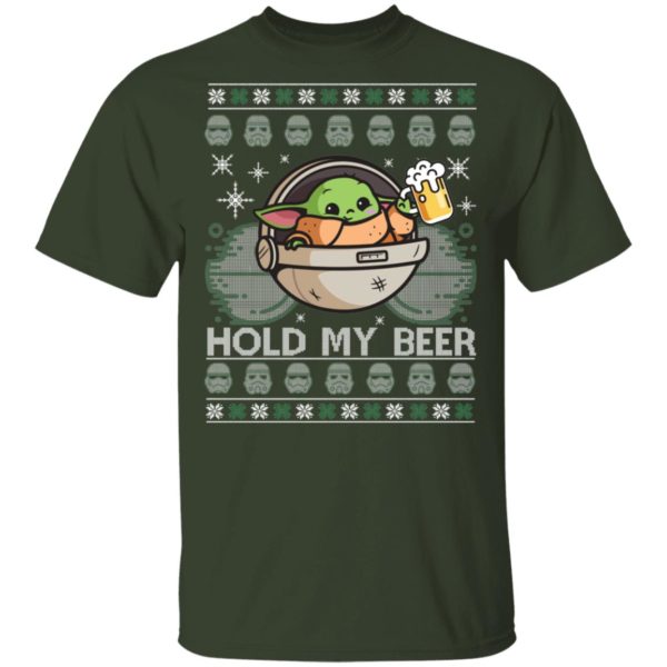 Baby Yoda Hold My Beer Ugly Christmas Shirt