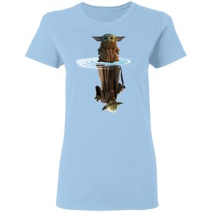 Baby Yoda and Master Yoda Water Reflection Shirt image Baby Yoda and Master Yoda Water Reflection Shirt