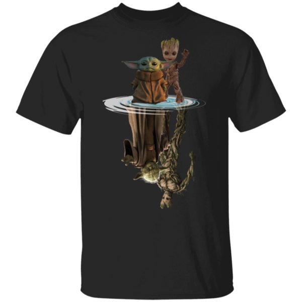 Baby Yoda and Baby Groot Water Reflection Master Yoda and Groot Shirt