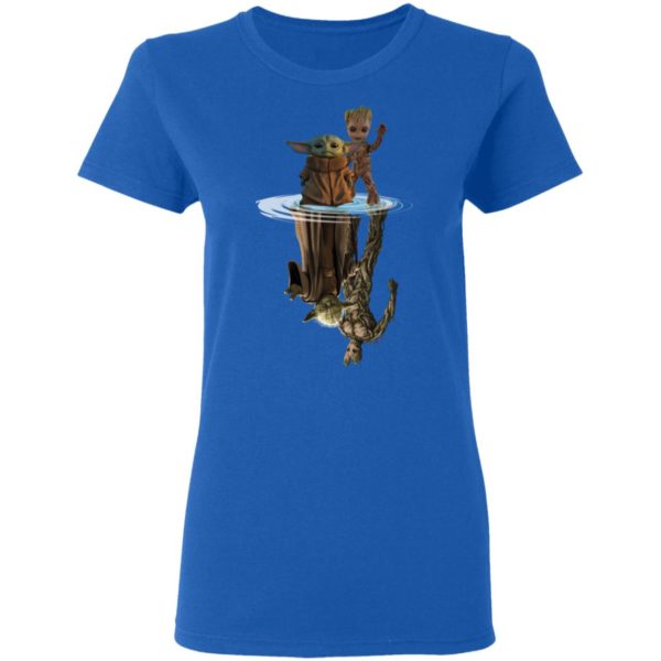 Baby Yoda and Baby Groot Water Reflection Master Yoda and Groot Shirt