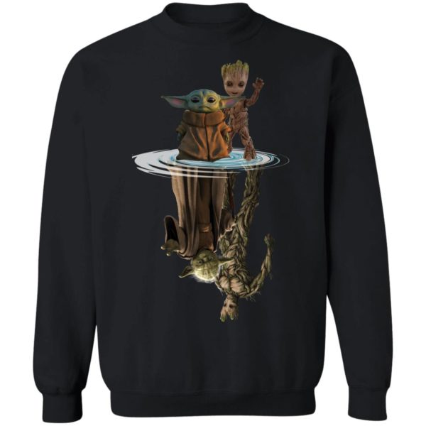 Baby Yoda and Baby Groot Water Reflection Master Yoda and Groot Shirt